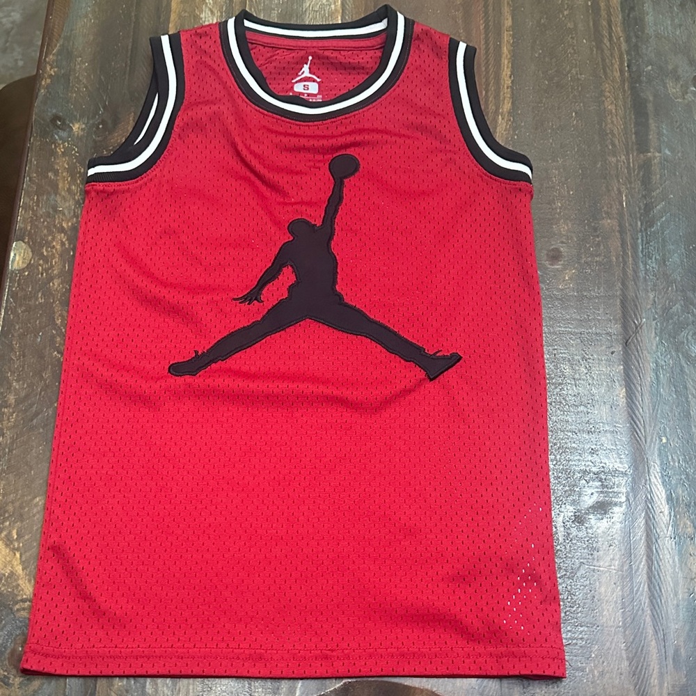 Jordan Kids Red and Black Basketball Jersey
